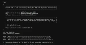 MetInfo CMS açığı: CVE-2026-29014 ile uzaktan kod çalıştırma tehlikesi